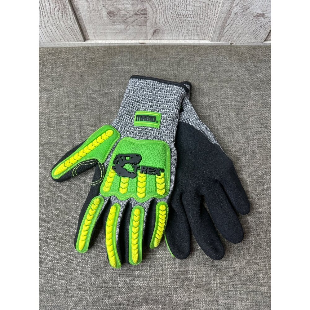 Magid Trx441 T-Rex Impact Protection Work Gloves XL Green Black